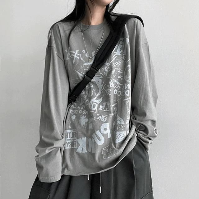 Deco Lettering Long Sleeve T-shirt