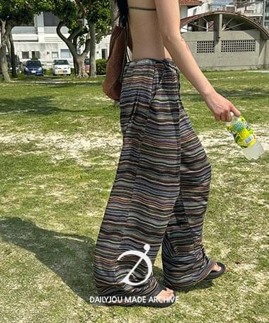 Savage Stripe Wide Banding Pants 长裤