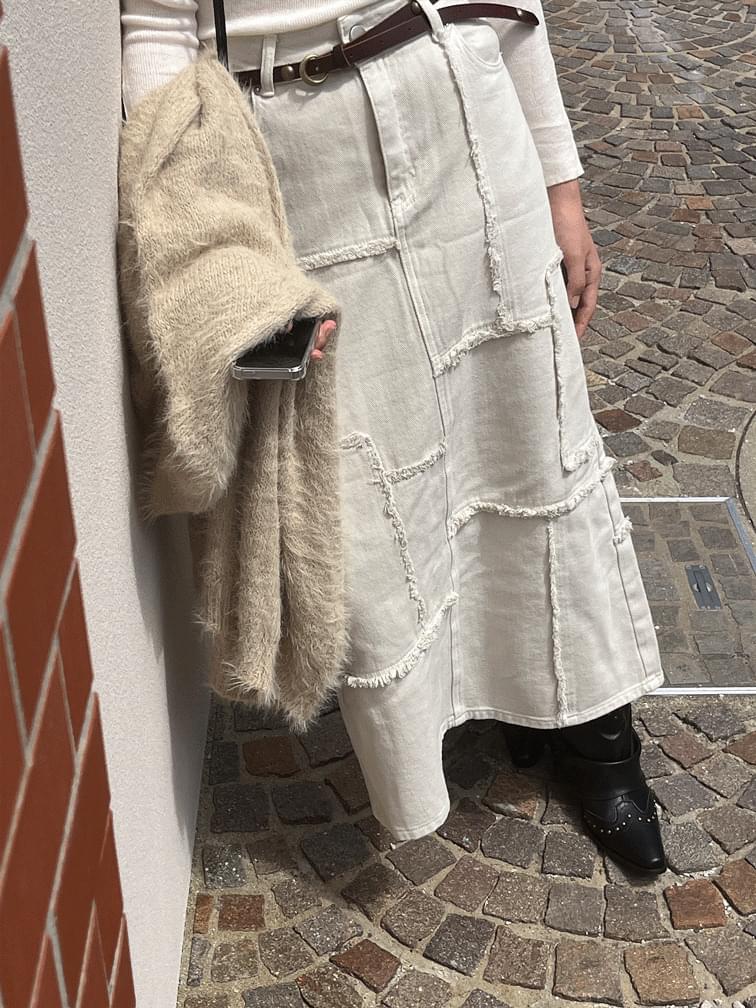 cream vintage long sk