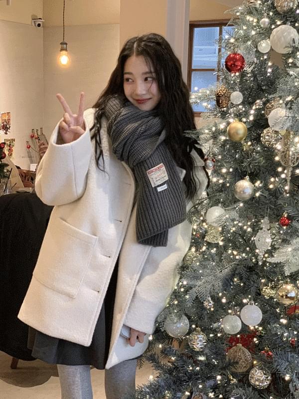 슈가 누빔 하프 코트