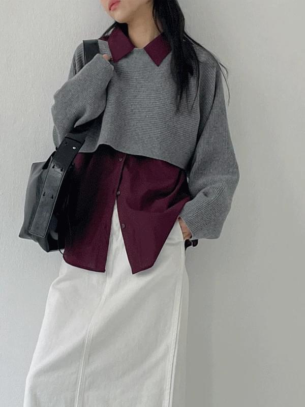 【INCHANT ME】[Short sleeve ver.] Cheek strap long blouse inchant me Tops for Women - Codibook.