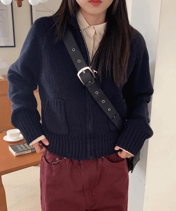 # Apollo Basic Fit Winter Collar Knitwear Zip-up Cardigan 3 Colors 針織外套