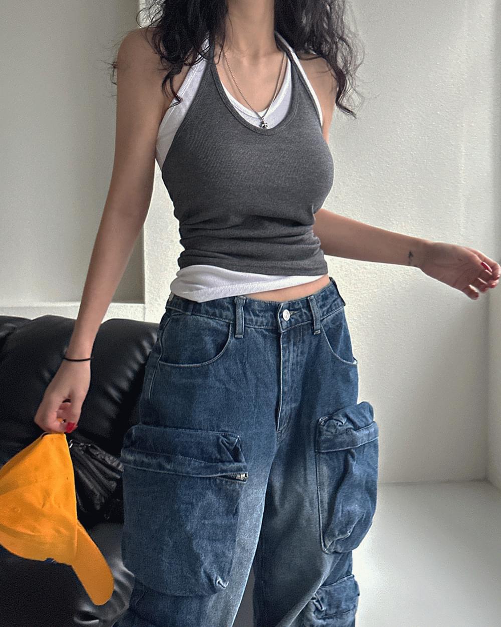 5color 레이어드 홀터넥 나시