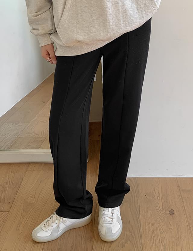 Hi-Lo Banding Ribbed Straight Pants 78185 长裤