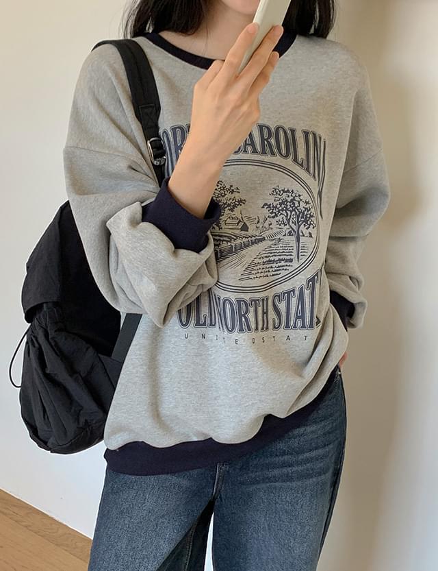 Louise Loose-fit fit color blocking dyed Sweatshirt 78178 长袖上衣