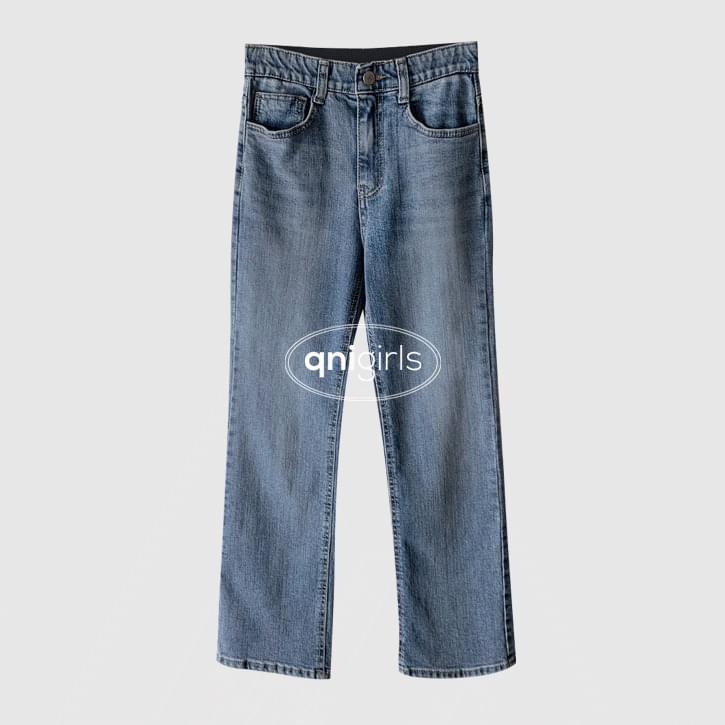 Short girl cat Faded banding Flared pants