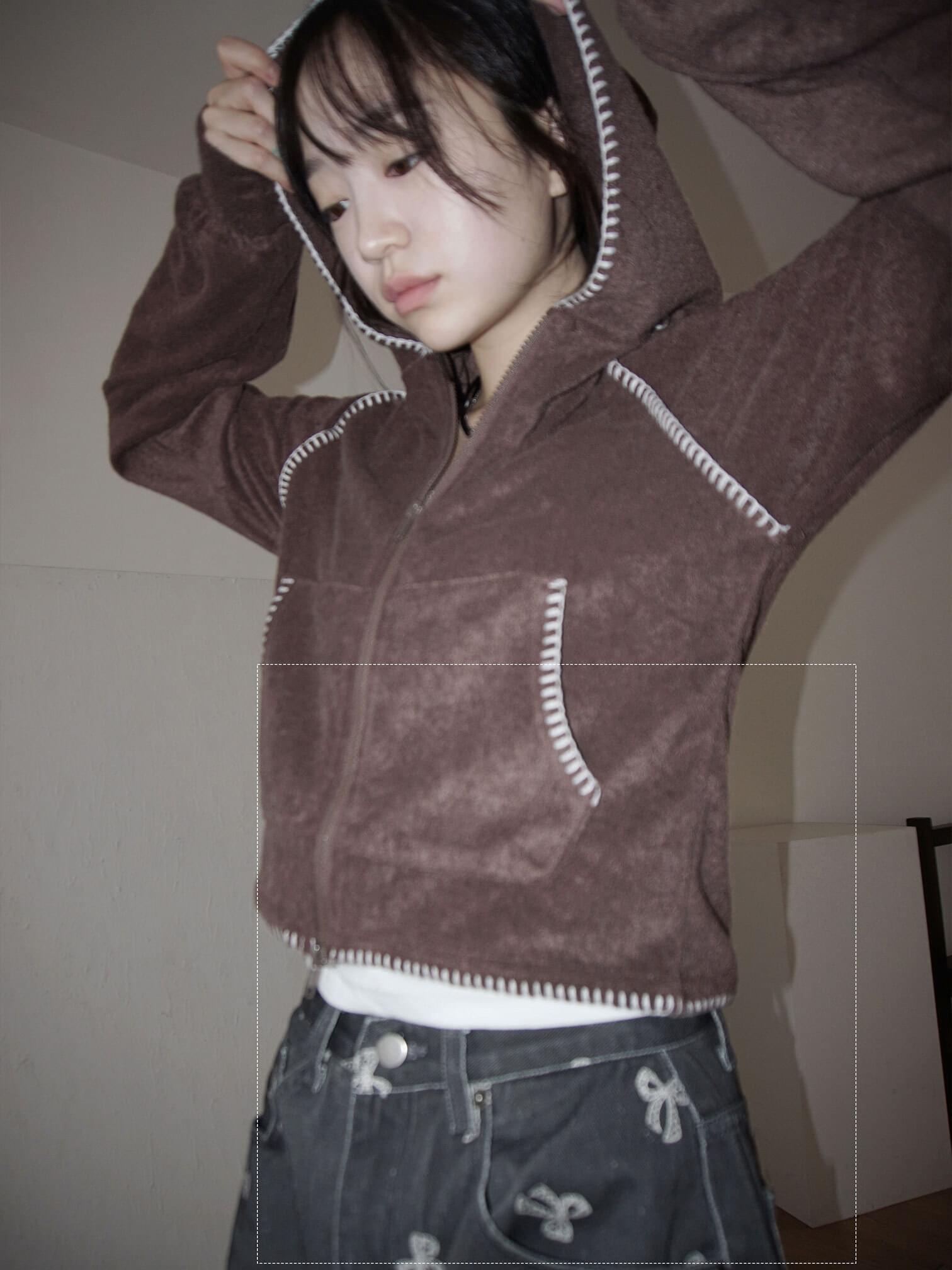 Terry Stitch Hooded Zip-Up