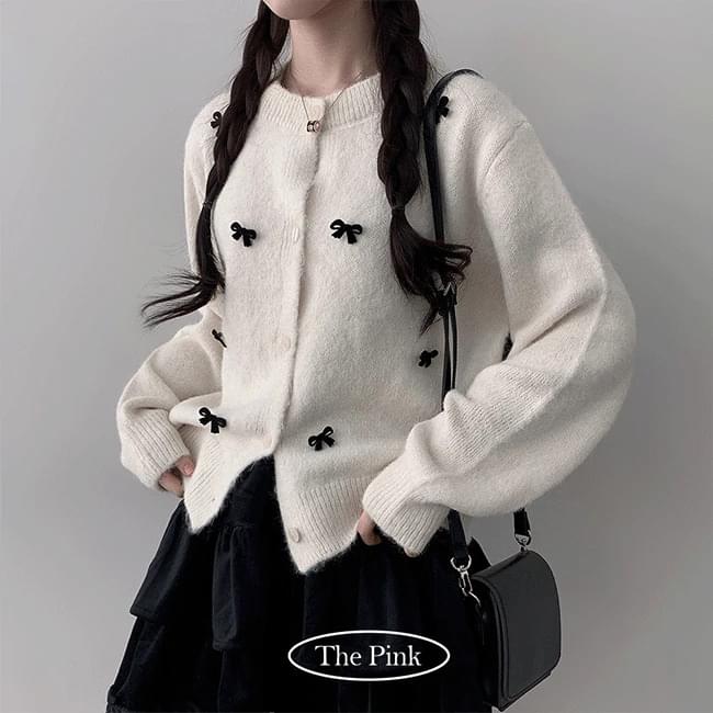 Gideon Loose Loose-fit Ribbon Brooch Round Knitwear Cardigan 开襟衫