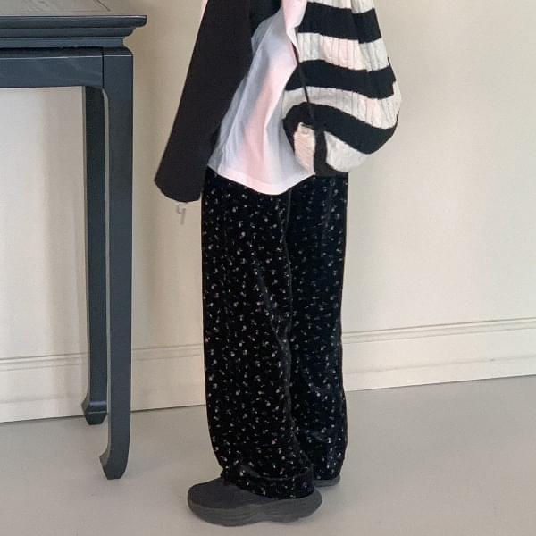 Forai Flower Velvet Banding Pants 长裤