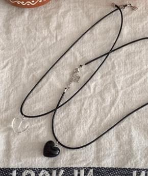 앨리스하트목걸이 (투명/블랙)