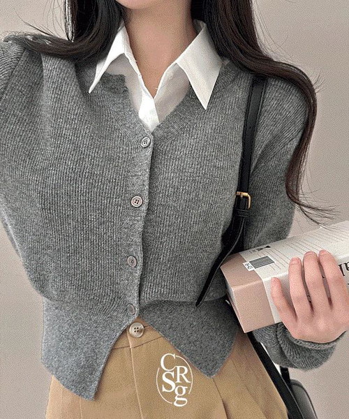 Waist-cinching, cashmere puff crop cardigan