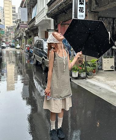 Ponic Check Layered Sleeveless Dress