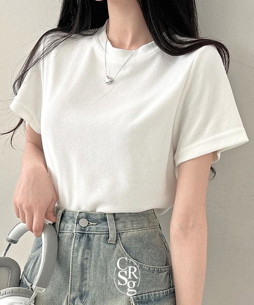 Solid Plain Crop Short Sleeve T-shirt