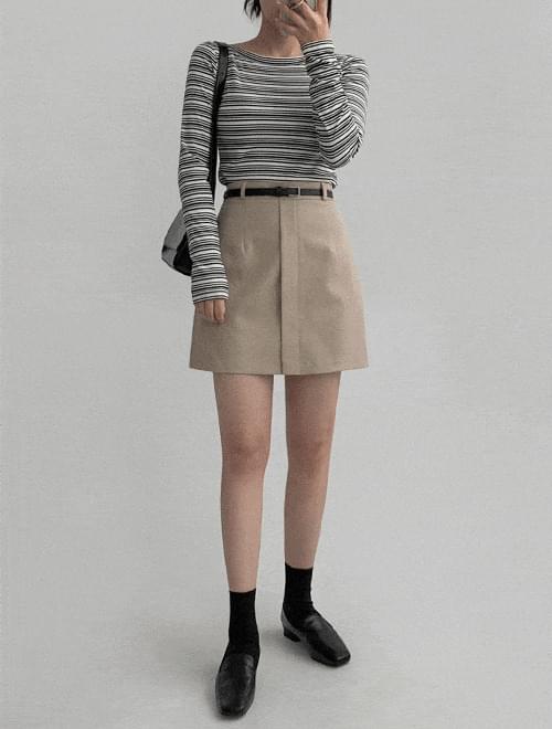 Striped Boat Neck T-shirt - 3 colors