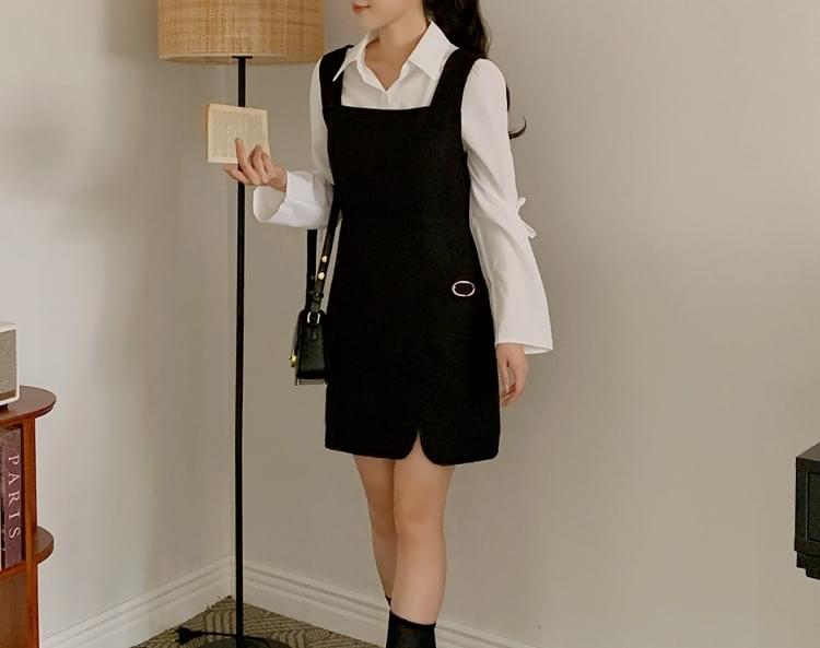 Elpiad Tweed Buckle Bustier Mini Dress