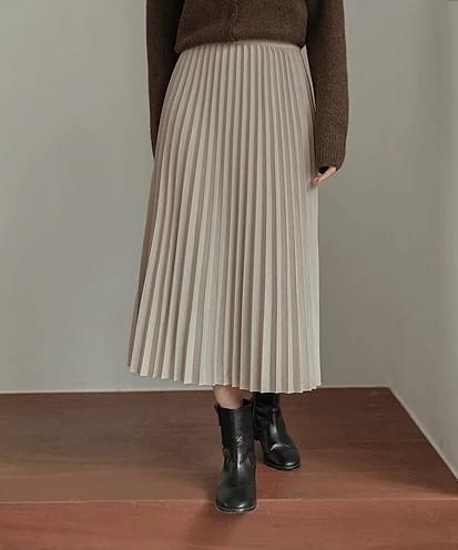 테르아 플리츠 밴딩 롱 스커트