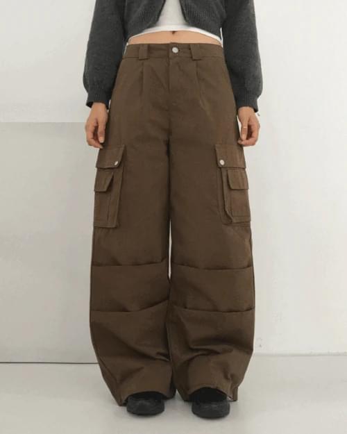 【BAON】Tokoni Pintuck Cotton Pants 8seconds Pintuck Cotton Chino Wide Fit Pants Ivory | Chinos