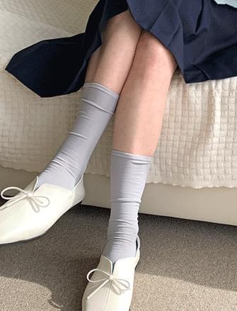 Macaron color plain socks