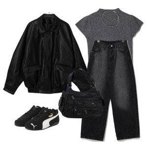 니트,데님,자켓 코디