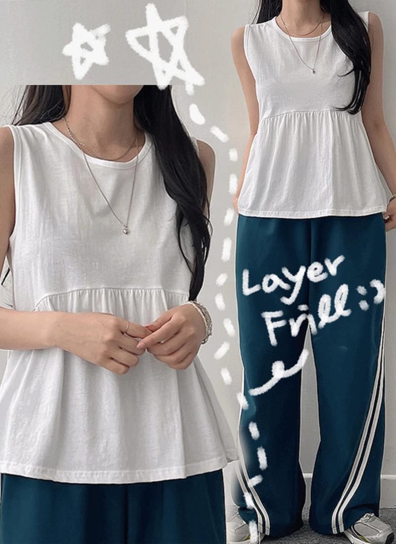 Perfect for these days, Milk Frill Layered Sleeveless Sleeveless 3color 無袖