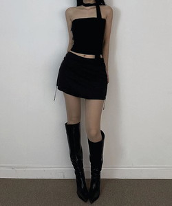 リアルリブy2Kサイドシャーリングゴルジミニスカート