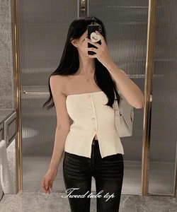 Ivy Tweed Tube Top Knit
