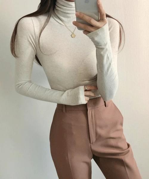 Jurmala Basic Slim Angora Gauze Turtleneck T-shirt
