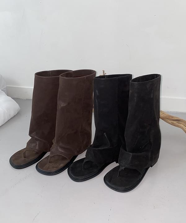 ソフトワイドシャーリングミドルチェリーウォーマーフォールディングブーツ