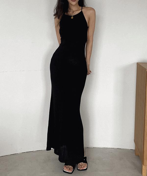 Leah Halterneck Sexy Backless Slim Long Dress