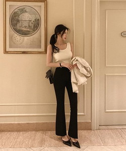 Riorn High Waist Slim Flared Slacks