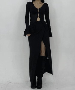 モダンデイリートイムマキシスラックスロングスカート