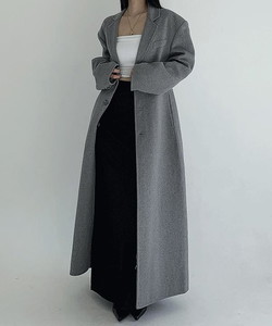 Mood Daily Maxi Overfit Power Shoulder Long Coat