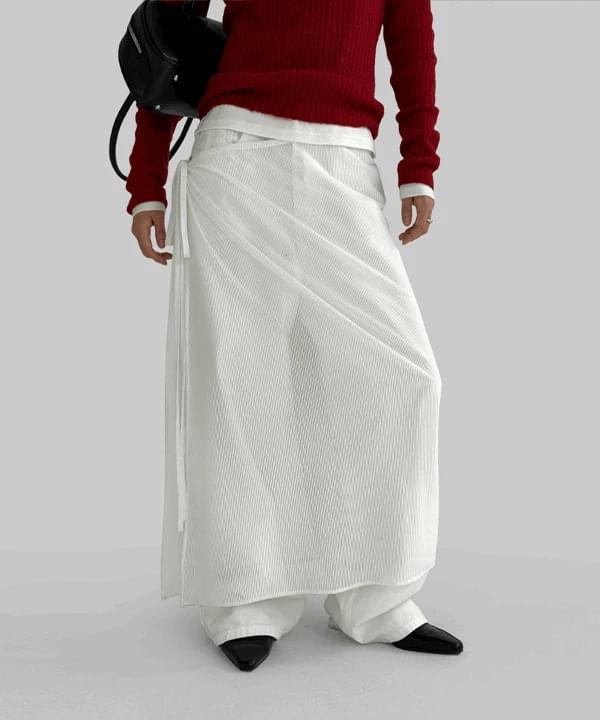 Goten See-Through Layered Wrap Long Skirt