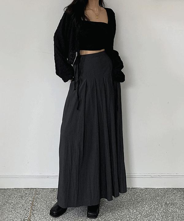 이든 데일리 바스락 플리츠 롱스커트