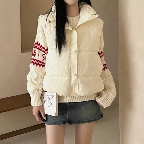 Basic short simple string padding vest 4 colors