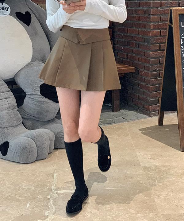Museel Flip Pleated Mini Skirt -2color