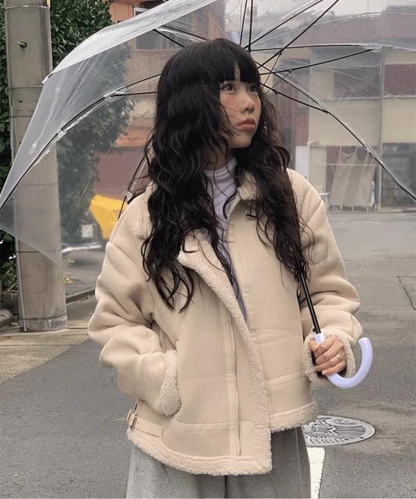 펄스 스웨이드 양털 무스탕 자켓 (2color)