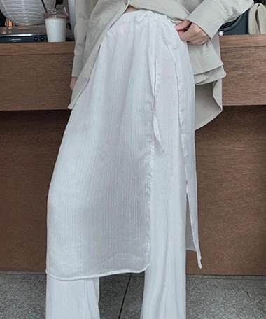 Beich Layered Sheer Wrap Skirt