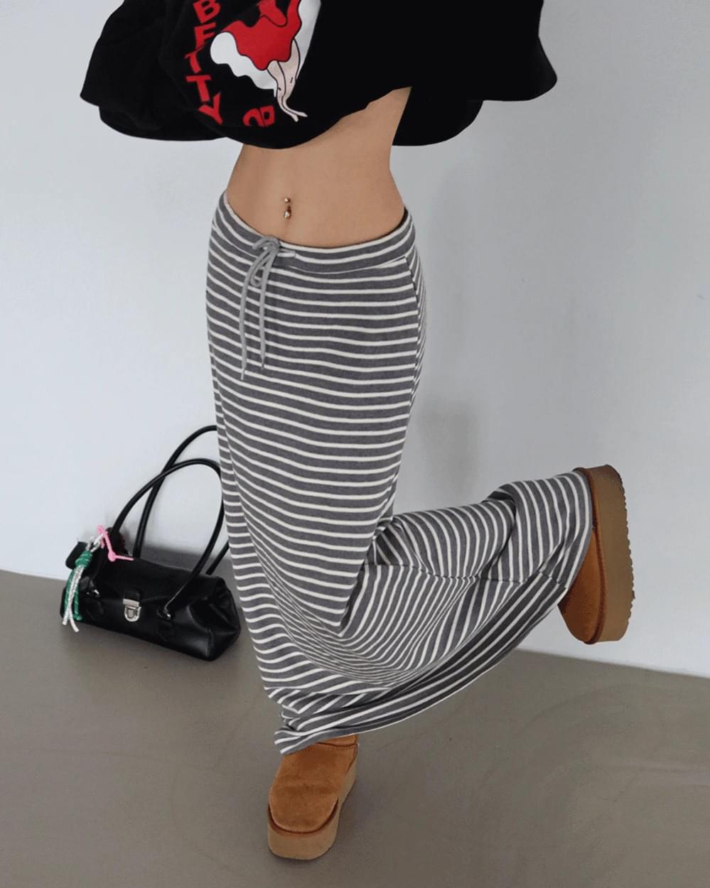 Duty Stripe Maxi Long Skirt 裙子