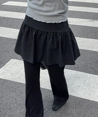 Choco Ring Flare Shirring Mini Skirt