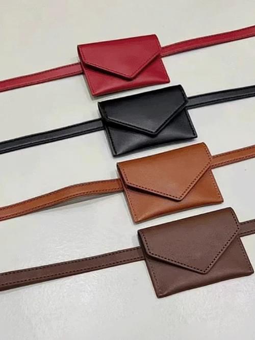 Leather Mini Belt Bag A#YW122