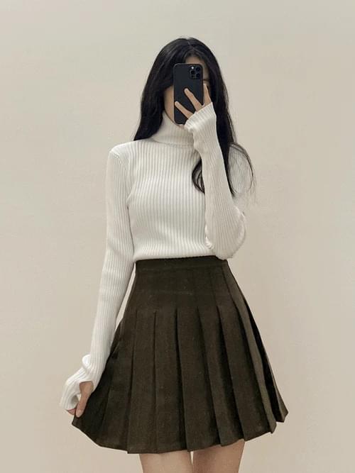 Picky Handwarmer Turtleneck Turtleneck Knitwear T-Shirt T#YW1233