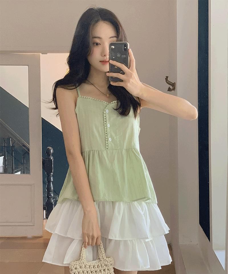 Momi Lace Shirring Bustier 无袖