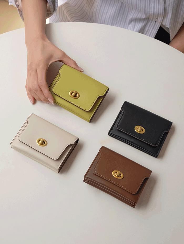3-tier separate storage buckle card coin purse
