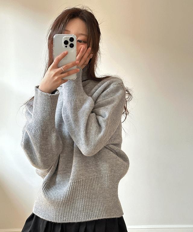 Youth High Neck Turtleneck Knitwear 