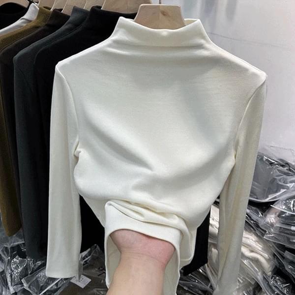 라라 데일리 반폴라 기모 티셔츠