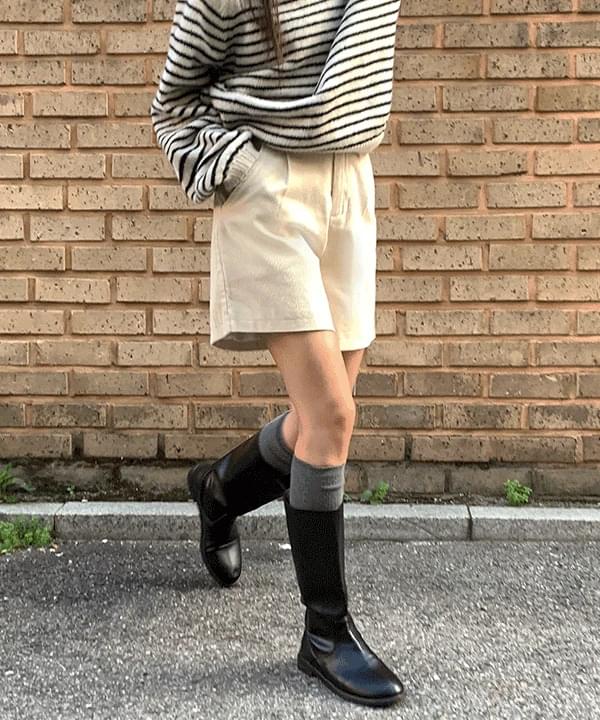 One-two Ribbed Knee-socks -3color