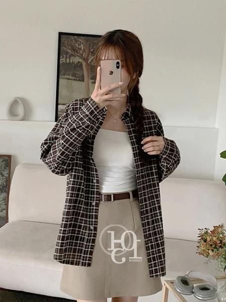 Rib over standard check shirt