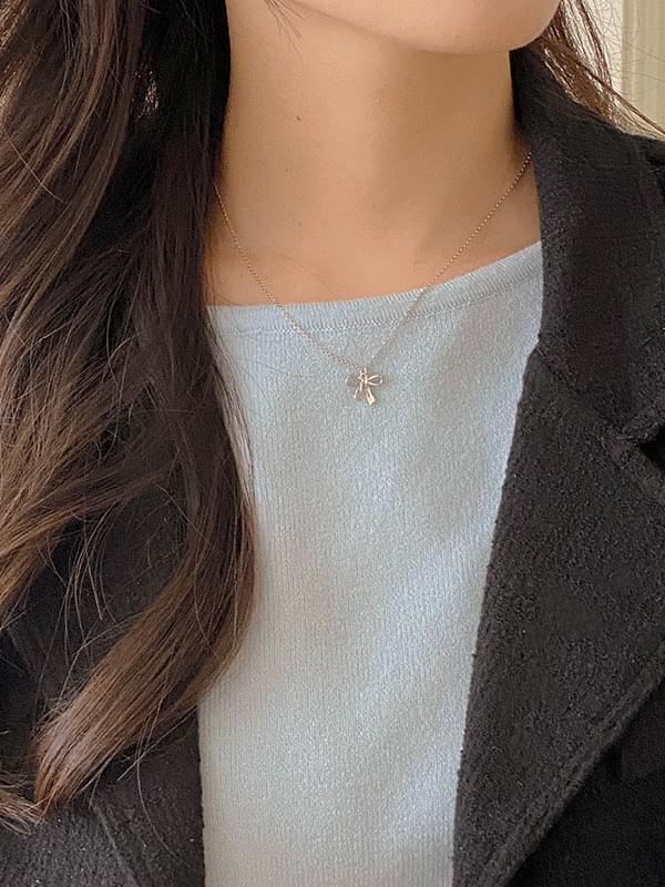 緞帶十字金項鍊