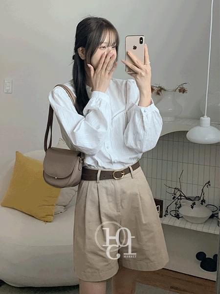 Daisy lace cotton blouse
